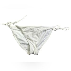 GEORGE white string side tie full bottom coverage bikini swim bottom size M NWT